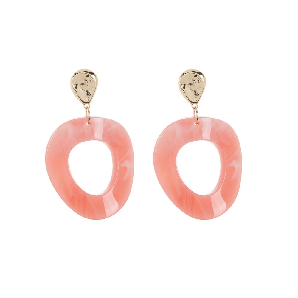 ✨NWT✨ NATASHA / Resin oval drop earrings / Peach color
